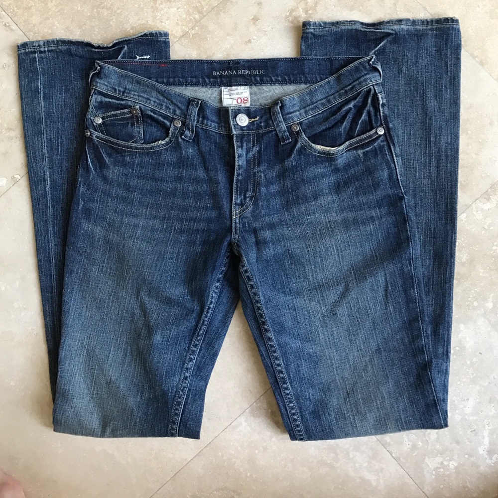 Banana Republic Women's Boot Cut Jeans - Dark Blue Denim